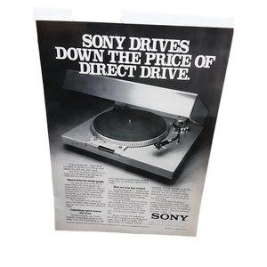 1978 Sony Direct Drive Turntable Ad Vintage Original